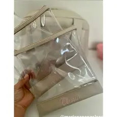 Kit 2 Saquinhos Saida Maternidade Transparentes Silicone Bebe Organizadores Bolsas