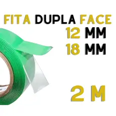Fita Dupla Face Fixa Forte Transparente com 2 metros Dupla Face