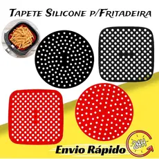 Tapete Protetor Silicone Para Air Fryer Fritadeira Universal Não Gruda - Redondo / Quadrado