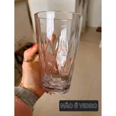 Copo Geometric 600ML - Helsim Transparência similar ao vidro e resistência a impactos