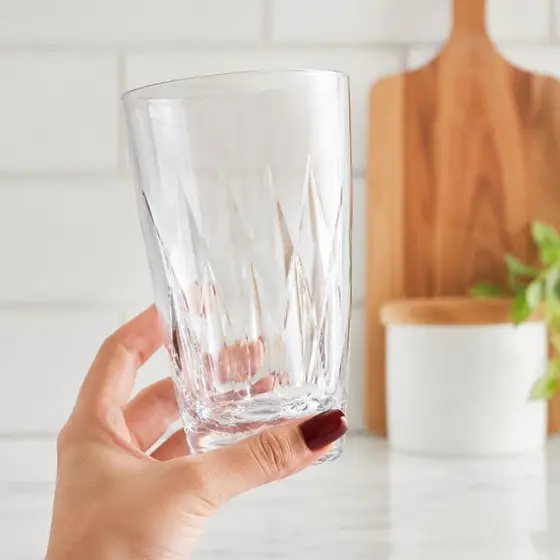 Copo Geometric 300ML - Helsim Transparência similar ao vidro e resistência a impactos