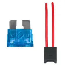 Kit Fusivel Lamina Médio 15A Amperes Azul + Porta Fusivel com Fio 4mm Reforçado