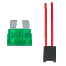 Kit Fusivel Lamina Médio 30A Amperes Verde + Porta Fusivel com Fio 4mm Reforçado