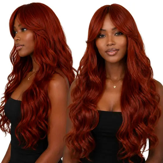 Peruca Wig Fibra Orgânica Super Natural Ondulada Com Franja