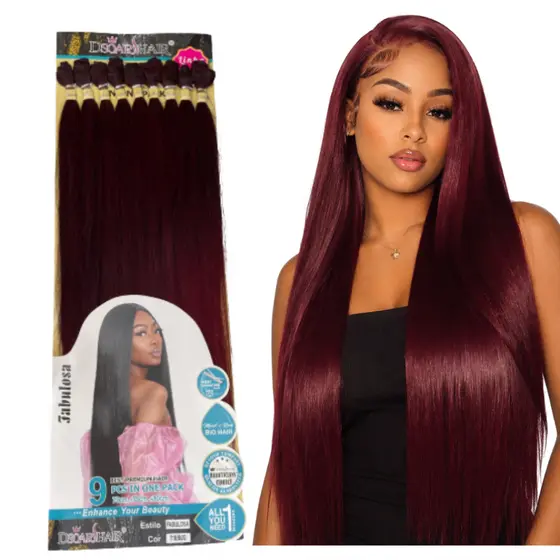 Cabelo Bio Fibra Entrelace Mega Hair Fabulosa Liso 80 Cm