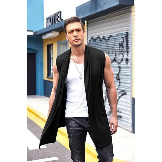 Cardigan em malha verão sem manga  moda summer