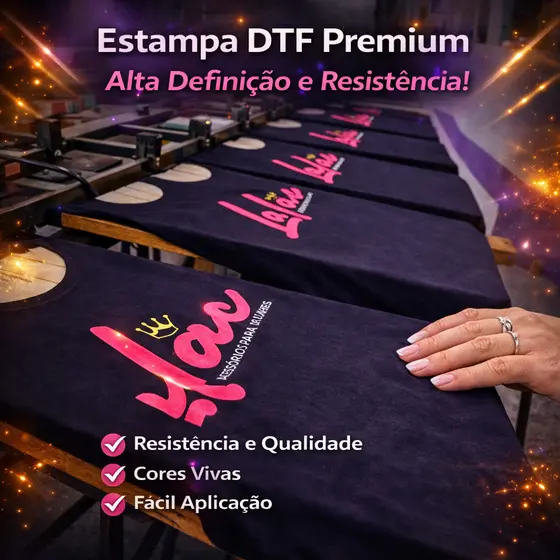 Estampas DTF textil Digital facil aplicar ferro de passar para camiseta logo empresa uniforme blusa