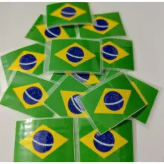 kit estampas DTF Bandeira Brasil 5x3,5cm para mangas camiseta facil aplicacao com ferro passar