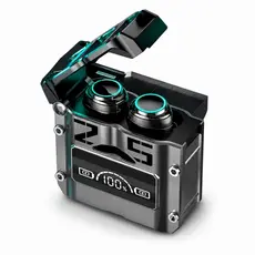 Fone De Ouvido Bluetooth5.3 M25 TWS Sem Fio Gamer Com Tela LED Som Surround Case Carregador Portátil Preto