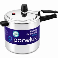 Panela de Pressão Panelux 4,5L Polida Alumínio Original Reforçada para Fogão a Gas