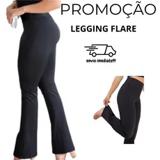 CALÇA LEGGING FLARE, CALÇA BAILARINA FEMININA, CINTURA ALTA, LEGGING PRETA, BOCA DE SINO