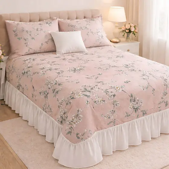 Colcha Cobre Leito  3 Peças Toque macio, Antipilling /Antialérgica 400 Fios Percal Flex  Casal Padrão/Queen