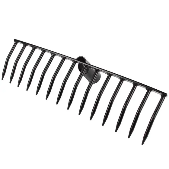 Ancinho Rastelo De Ferro Sem Cabo 14 Dentes 42cm Pesado E Resistente