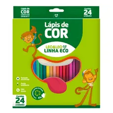 Lápis De Cor Com 24 Cores Colorir Leo E Leo Bazze  black friday Material Escolar