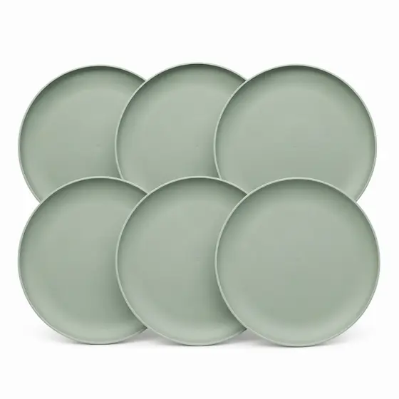 KIT 6 PRATOS PLÁSTICO RASO DE JANTAR NÃO QUEBRA PODE IR NO MICROONDAS E LAVA LOUÇA LIVRE DE BPA SUPER RESISTENTE