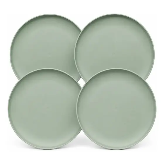 Kit 4 Pratos Raso Jantar Almoço Festa Plastico Não Quebra Luxo Pode Lava Louça Microondas Super Resistente Varias Cores