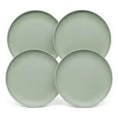 Kit 4 Pratos Raso Jantar Almoço Festa Plastico Não Quebra Luxo Pode Lava Louça Microondas Super Resistente Varias Cores