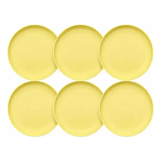 Kit 6 Pratos Raso Jantar Almoço Festa Plastico Não Quebra Luxo Pode Lava Louça Microondas Super Resistente Varias Cores
