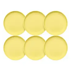 Kit 6 Pratos Raso Jantar Almoço Festa Plastico Não Quebra Luxo Pode Lava Louça Microondas Super Resistente Varias Cores