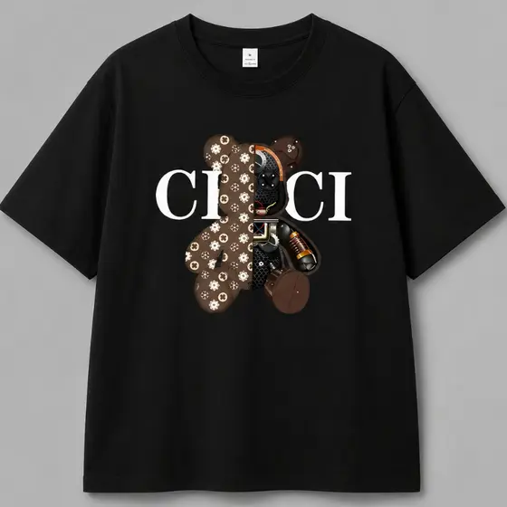 Camiseta unissex Urso Tendencia Luxo Lançamento