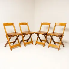 Kit com 4 Cadeiras Dobráveis de Madeira Maciça – Reforçadas, Elegantes e Duráveis