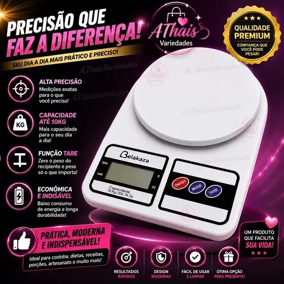Balança Digital de Cozinha SF-400 / Belakaza (Até 10kg)