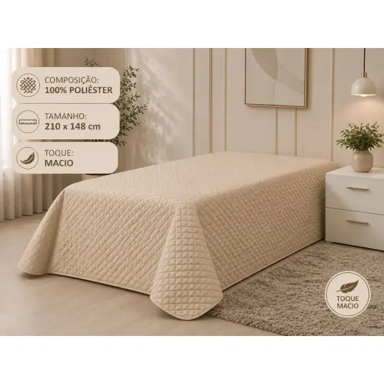 kit Colcha cobre leito solteiro ultrassonic Matelado Toque macio premiun avulso preto/ várias cores disponíveis
