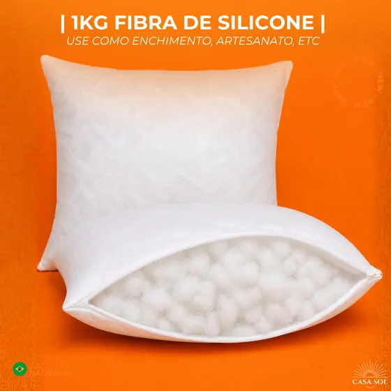 1KG DE FIBRA SILICONADA  |  ANTIALÉRGICA  | MACIA  | PARA ENCHIMENTO  | 100% SILICONE EGÍPCIA