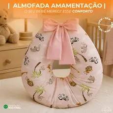 ALMOFADA DE AMAMENTAÇÃO | GRANDE | ESTAMPADA | ALGODÃO | COM LAÇO E ZIPER