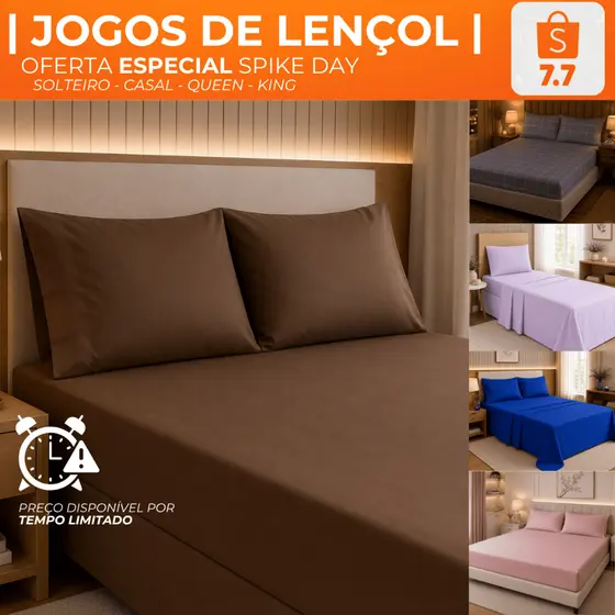 KIT JOGO DE LENÇOL MACIO FRONHA ENVELOPE SOLTEIRO CASAL QUEEN KING - OFERTA