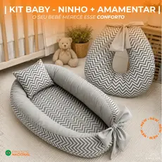 | KIT BABY - NINHO REDUTOR DE BERÇO + ALMOFADA AMAMENTAÇÃO | 100% ALGODÃO |