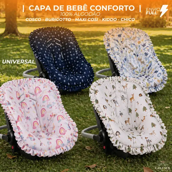CAPA PARA BEBÊ CONFORTO  |  COLCHONETE DE BEBÊ CONFORTO  |  UNIVERSAL  |  ALGODÃO