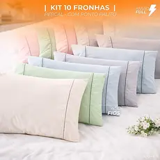 KIT FRONHAS  |  PERCAL  |  400 FIOS  | PONTO PALITO  | VARIAS CORES