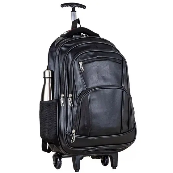 Mochila Bolsa Couro Rodinha Notebook Executiva Universitária