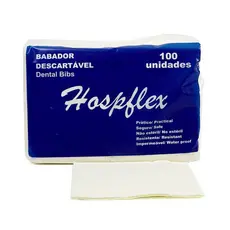Babador Descartável Dental Bibs Impermeavel Com 100 Uni 33x45 cm - HospFlex