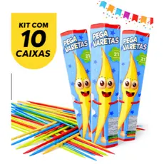 Kit  Brinquedos Pega Vareta Com 10 Unidades Diversão E Aprendizado Lembracinha Prenda