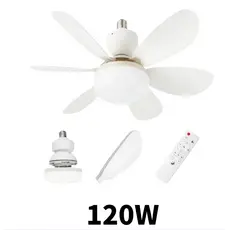 120W/80W/60W  Ventilador De Teto 6 PAS Wind Light Silent Ponente Controle Remoto Lâmpada Led Silenciosa