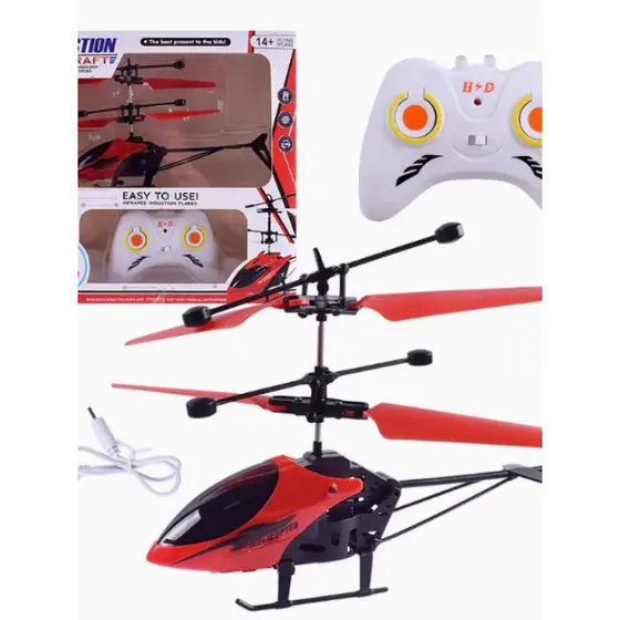 Helicóptero Voador Controle Remoto Sensor Recarregável Mini Drone Avião Brinquedo