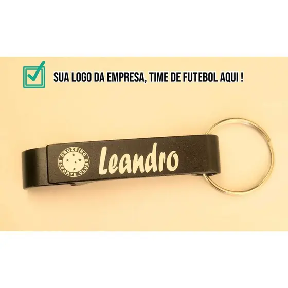 Kit 30, 50 e 100 Chaveiros Pretos Personalizados Brinde Logo Time Aniversário