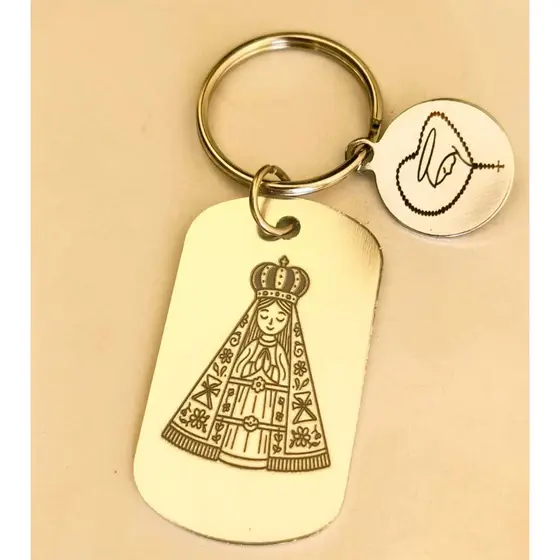 Chaveiro Nossa Senhora Aparecida Personalizado Aço Inoxidável