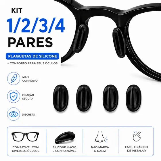 Plaqueta Adesiva para Óculos Antiderrapante Silicone
