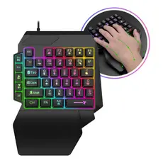 Teclado Semi Mecanico Gamer Single Hand Uma Mão Pc Celular