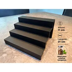 Organizador De Temperos E Condimentos Para Armário Prateleira Cozinha Escadinha 3 Degraus