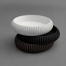 Porta Treco Redondo Canelado Organizador De Mesa Luxo Aesthetic 17cm
