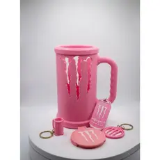 Porta Lata Monster 473 ml + abridor + tampa + Brindes Caneca Monster Energetico