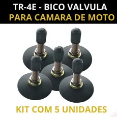 Kit 5 Bico Valvula Para Camara De Ar De Motos De Todas As Marcas TR4E - Rotta