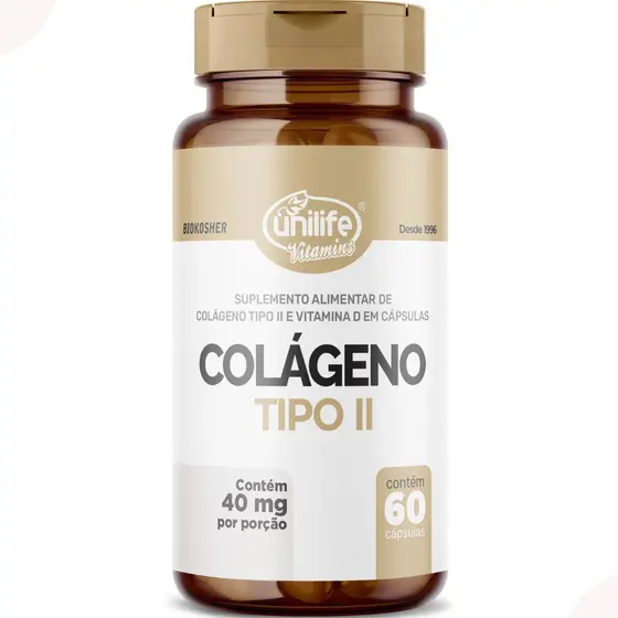 Colágeno Tipo Ii Com Vitamina D 60 Cápsulas - Unilife Sabor Natural