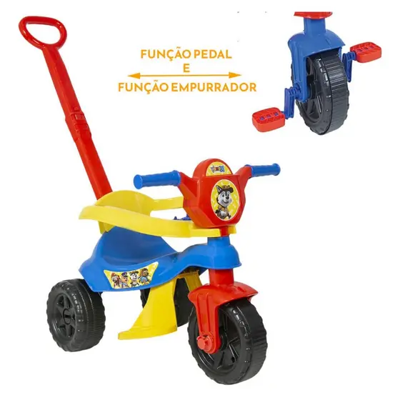 Velocipide Kendy Motoca Infantil C/ Empurrador Proteção Bebe e Criança Carrinho de Passeio Kemotoca Triciclo