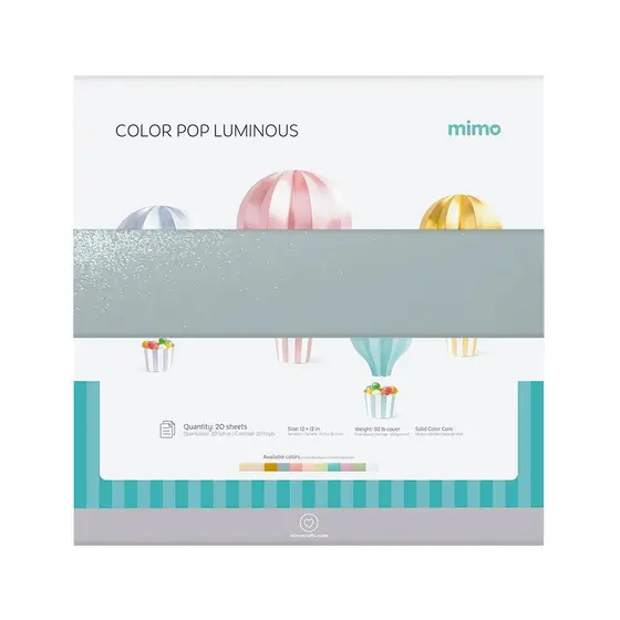 Papel Color Pop Luminous Prata Mimo - 30,5 x 30,5 cm - 250 gr - 20 unds