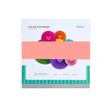 Papel Color Pop Rosa Chiclete Fluorescente Mimo - 30,5 x 30,5 cm - 180 g - 25 fls